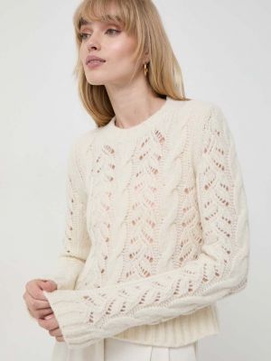 Gyapjú pulóver Marella bézs