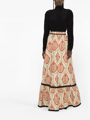 Peplum sukně s potiskem s paisley potiskem Gucci