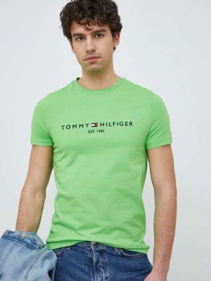 Тениска с дълъг ръкав с принт Tommy Hilfiger зелено