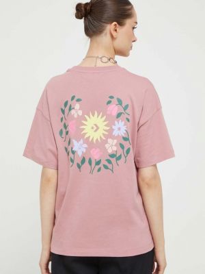 Bavlněné tričko Converse růžové