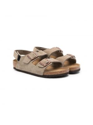 Nahka nauhalliset sandaalit tytöille Birkenstock Kids vihreä