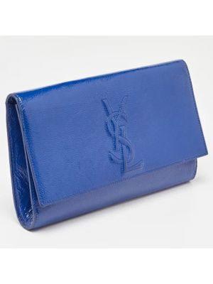 Bolso clutch de cuero Yves Saint Laurent Vintage azul