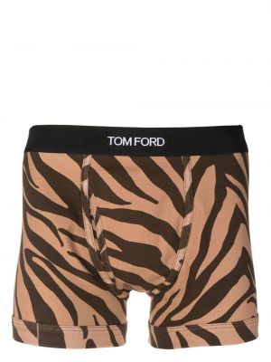 Ponožky s potlačou so vzorom zebry Tom Ford hnedá