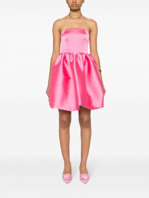 Satynowa sukienka mini Parosh różowa