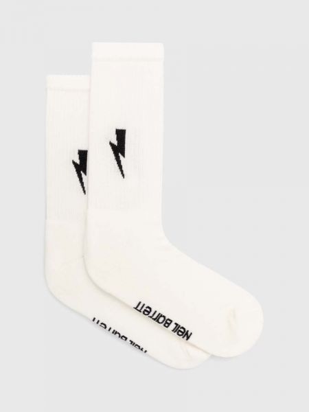 Bavlněné ponožky Neil Barrett bílé