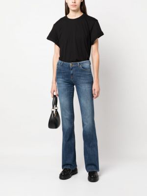 Zvonové džíny s nízkým pasem Pinko modré