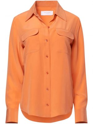 Slim fit hedvábná košile Equipment Oranžová