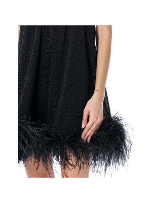 Mini vestido con plumas de plumas Oséree negro
