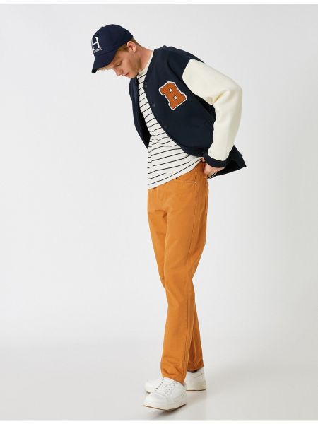 Rovné kalhoty Koton oranžové