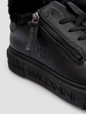 Черные кожаные кроссовки Baldinini