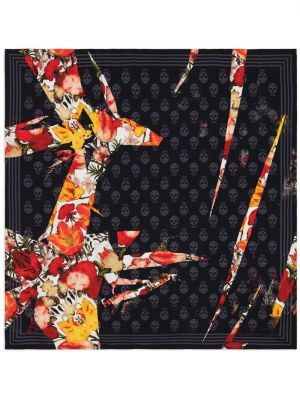 Fular de mătase cu model floral Alexander Mcqueen
