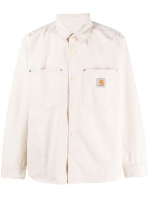 Βαμβακερό πουκάμισο Carhartt Wip λευκό