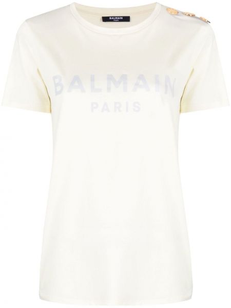 Trykt t-skjorte Balmain gul