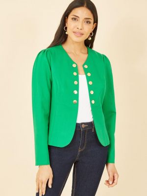 Куртка милитари на пуговицах Yumi зеленая