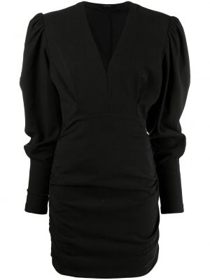 Vestido de cóctel con escote v manga larga Isabel Marant negro