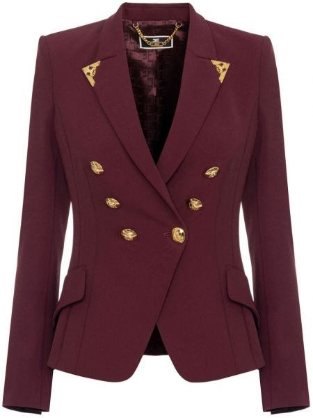 Crepe dobbeltradet blazer Elisabetta Franchi rød