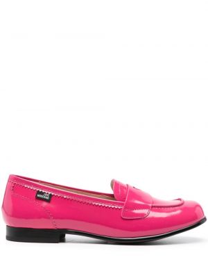 Δερμάτινα loafers Love Moschino ροζ