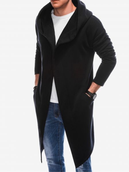 Mikina s kapucí na zip Ombre Clothing černá