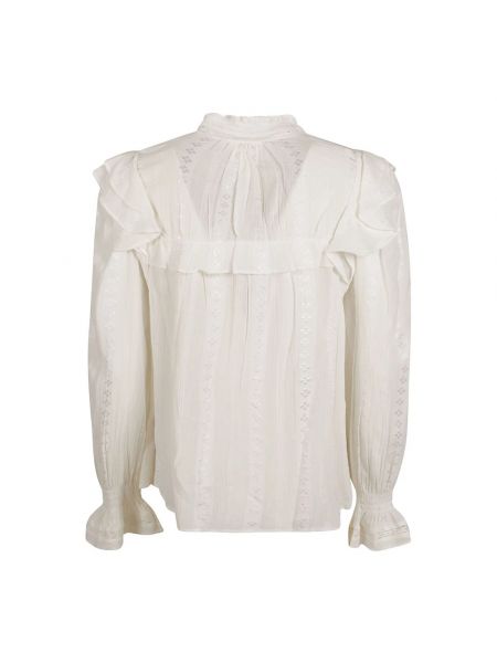 Blusa con bordado de raso calado Isabel Marant blanco