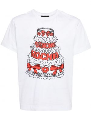 T-shirt aus baumwoll mit print Simone Rocha weiß