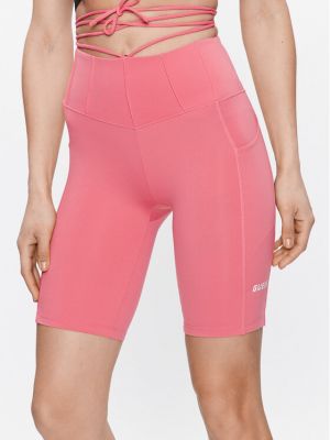 Pantaloni scurți de sport skinny fit Guess roz