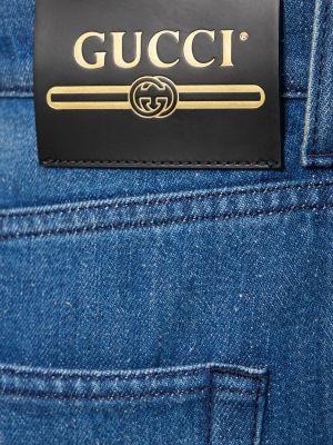 Bavlnené bootcut džínsy Gucci modrá
