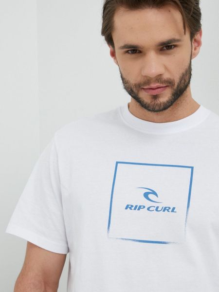 Памучна тениска с дълъг ръкав с принт Rip Curl бяло