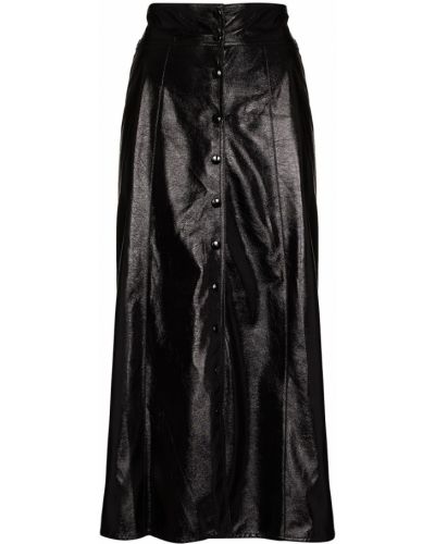 Falda de cuero de cuero sintético Isabel Marant negro