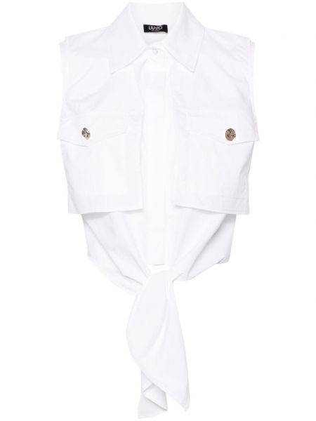 Памучна риза без ръкави Liu Jo бяло