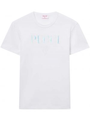 Pamut hímzett póló Pucci fehér