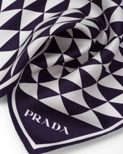 Foulard en soie à motif géométrique Prada