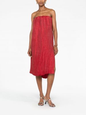 Jedwabna sukienka midi Khaite czerwona