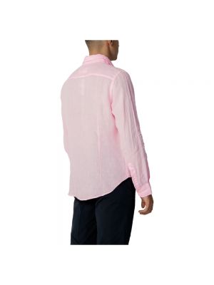 Lniana koszula na guziki U.s Polo Assn. różowa