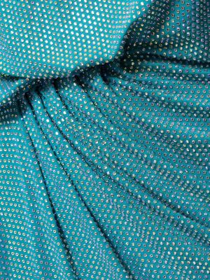 Vestido largo de tela jersey drapeado Alexandre Vauthier azul