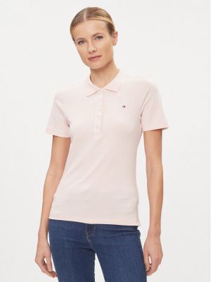 Slim fit pólóing Tommy Hilfiger rózsaszín