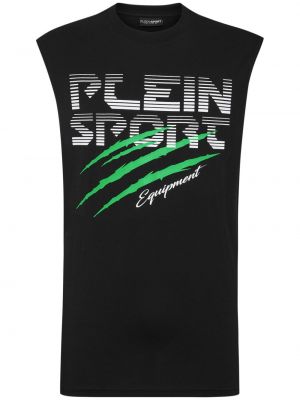 Bavlněná košile s potiskem Plein Sport černá