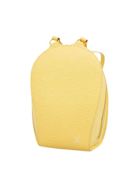 Plecak skórzany retro Louis Vuitton Vintage żółty