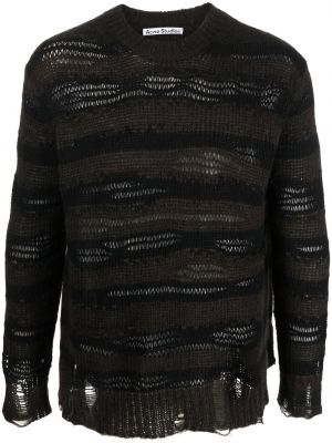 Sweter z przetarciami w paski Acne Studios