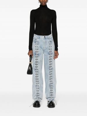 Spitzen schnür high waist straight jeans Rotate