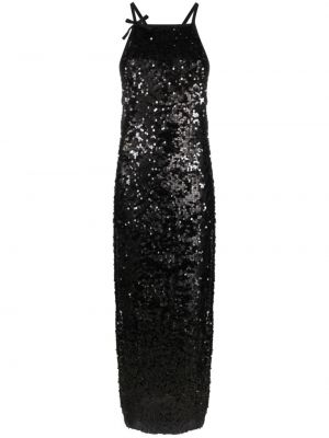 Sukienka midi z cekinami tiulowa Msgm czarna