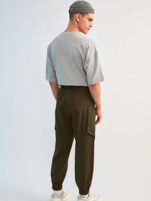Kalhoty s kapsami Trendyol khaki