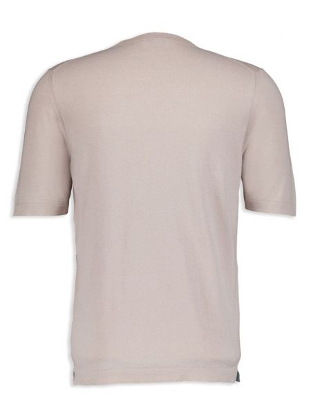 Bavlněné hedvábné tričko s kulatým výstřihem Boglioli bílé