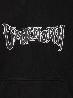 Pamučna hoodie s kapuljačom Unknown crna
