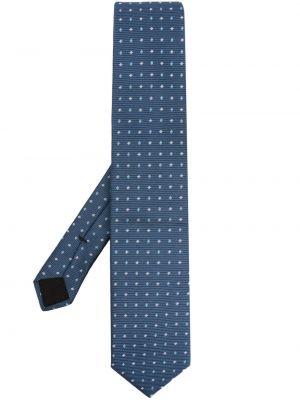 Žakárová hedvábná kravata Boss modrá