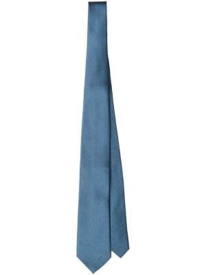 Hedvábná saténová kravata Prada modrá