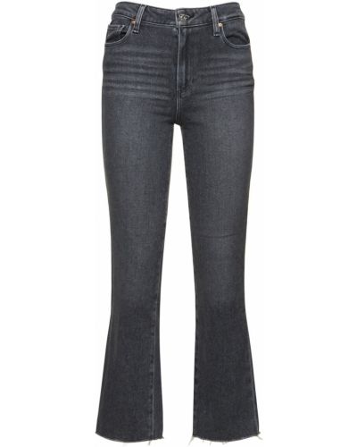 Straight fit džíny s vysokým pasem Paige černé