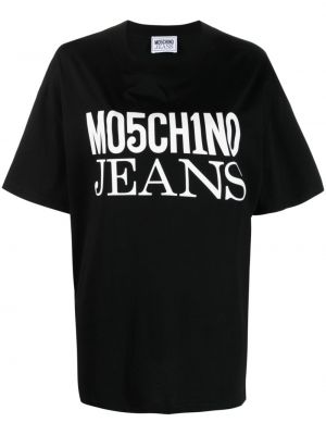 Tricou din bumbac cu imagine Moschino negru