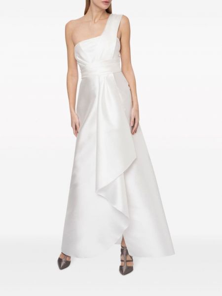 Drapované večerní šaty Alberta Ferretti bílé