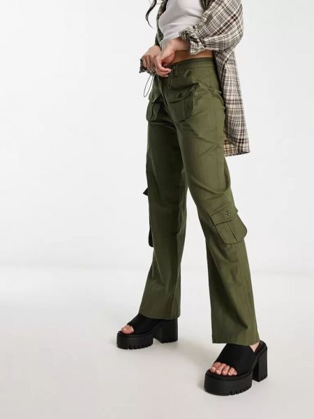 Льняные брюки карго ретро Reclaimed Vintage хаки
