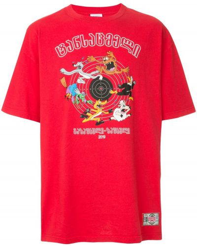 T-krekls ar apdruku Vetements sarkans